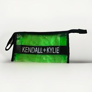 Kendall And Kylie Makeup Bag Plastic See Theough  Bright Green Black